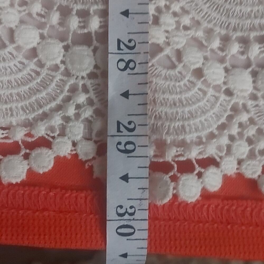 Off Limits by Tiel Orange/Cream Lace Hem Dress No Size//Care Tag Tomatogirl Twee - Picture 8 of 9
